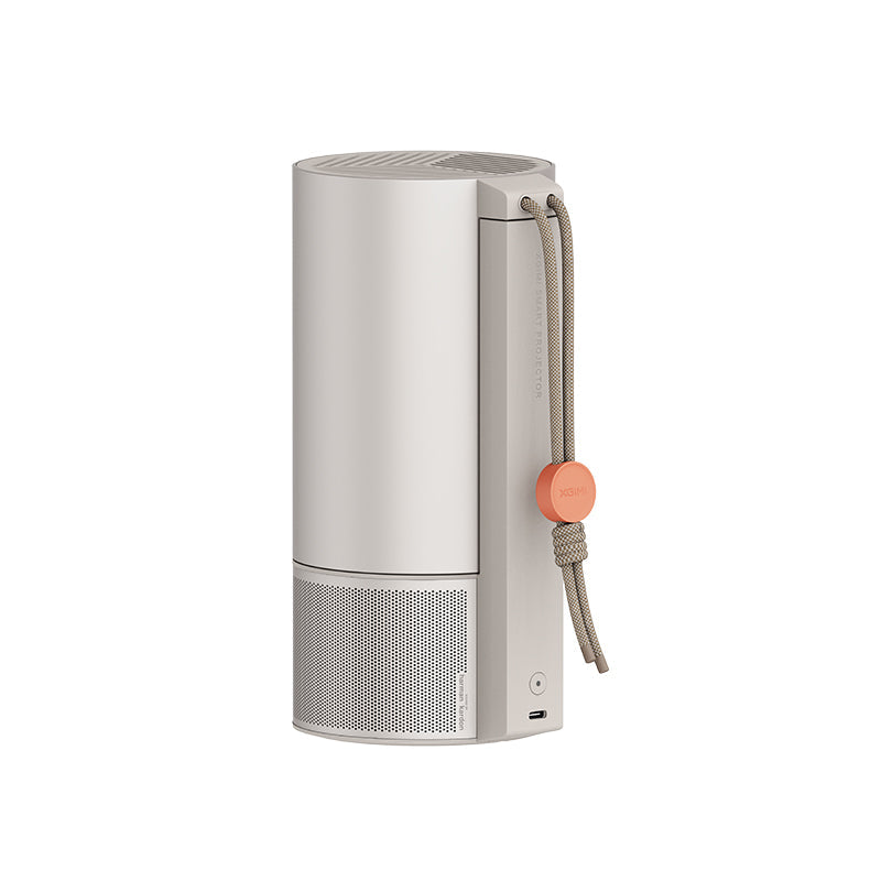 (FS) XGIMI MoGo 3 Pro - Mini Projetor LED Portátil para Externos com 450 Lúmens ISO, Google TV, Netflix, PowerBase e Bateria Integrada