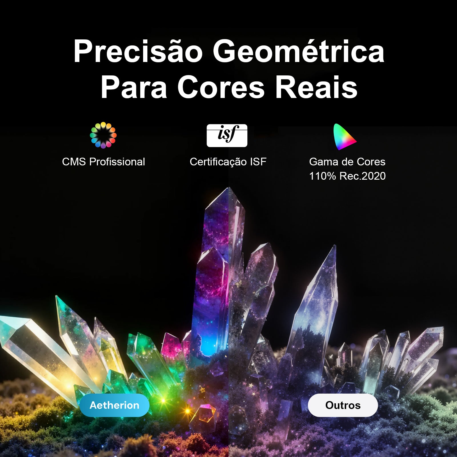 AWOL Vision Aetherion Pro - Projetor Laser RGB de Ultra Curta Distância 4K com 2600 Lúmens ISO, Dolby Vision 200" IMAX Enhanced e Google TV