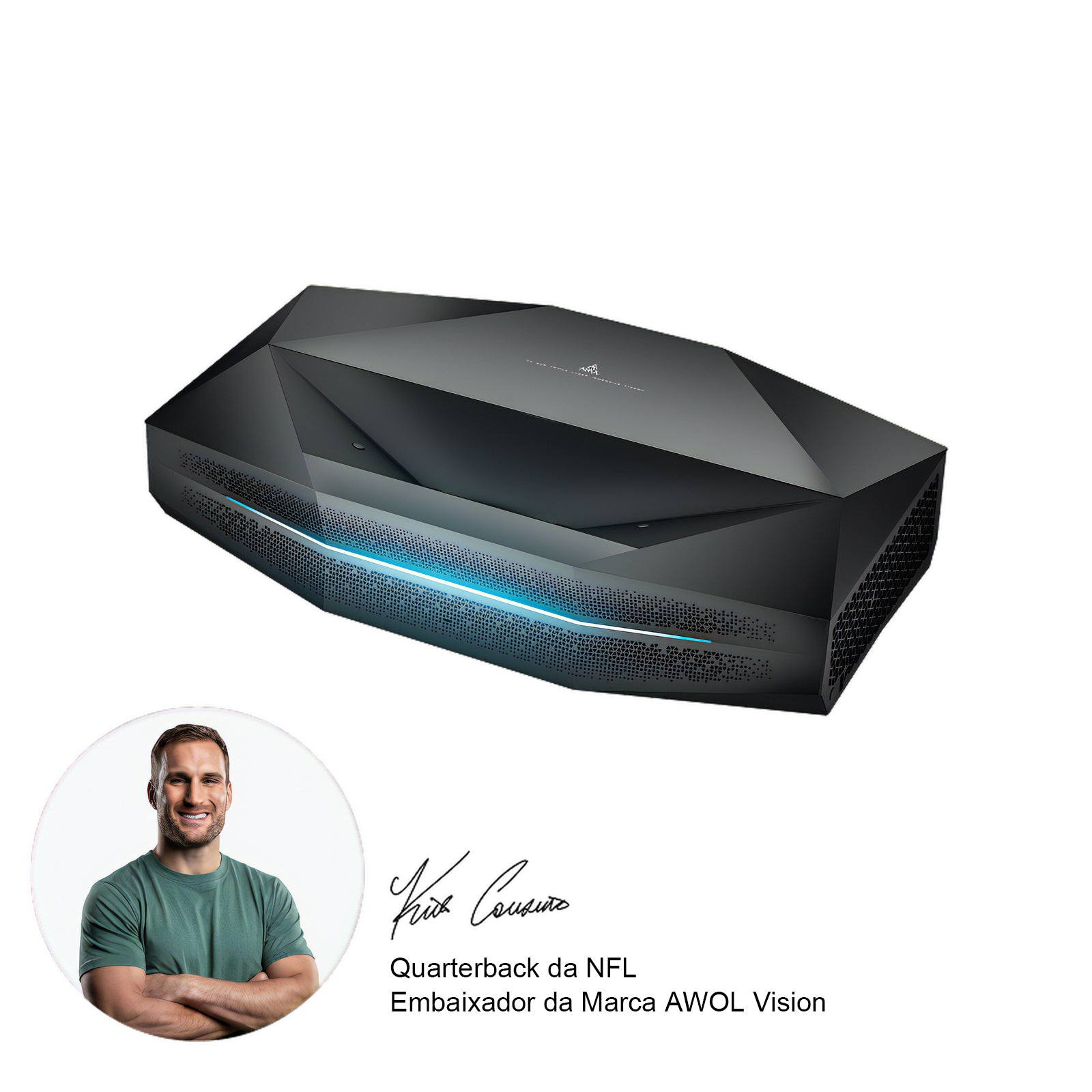 AWOL Vision Aetherion Pro - Projetor Laser RGB de Ultra Curta Distância 4K com 2600 Lúmens ISO, Dolby Vision 200" IMAX Enhanced e Google TV