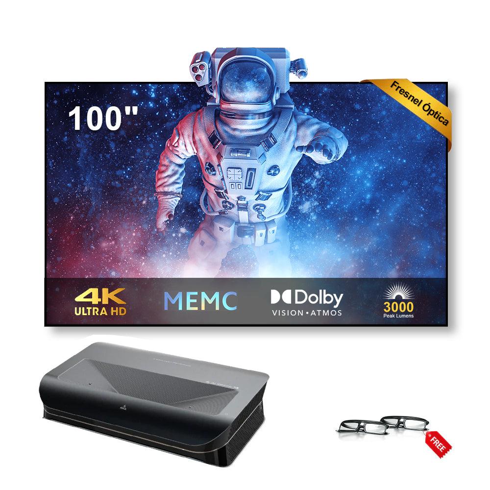 AWOL Vision LTV-3000 Pro - Projetor Triplo Laser de Ultra Curta Distância 4K 3D RGB Dolby Vision & Atmos HDR10+