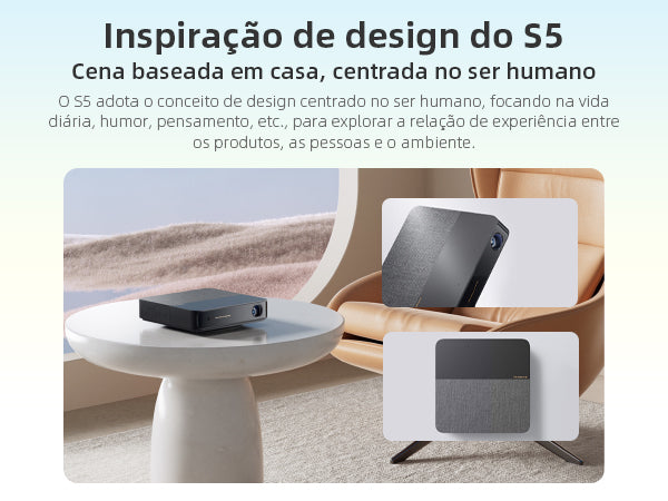 Formovie S5 - Mini Projetor a Laser ALPD 1080P com 1100 Lúmens ANSI, MEMC, HDR10, Som Denon e Android TV