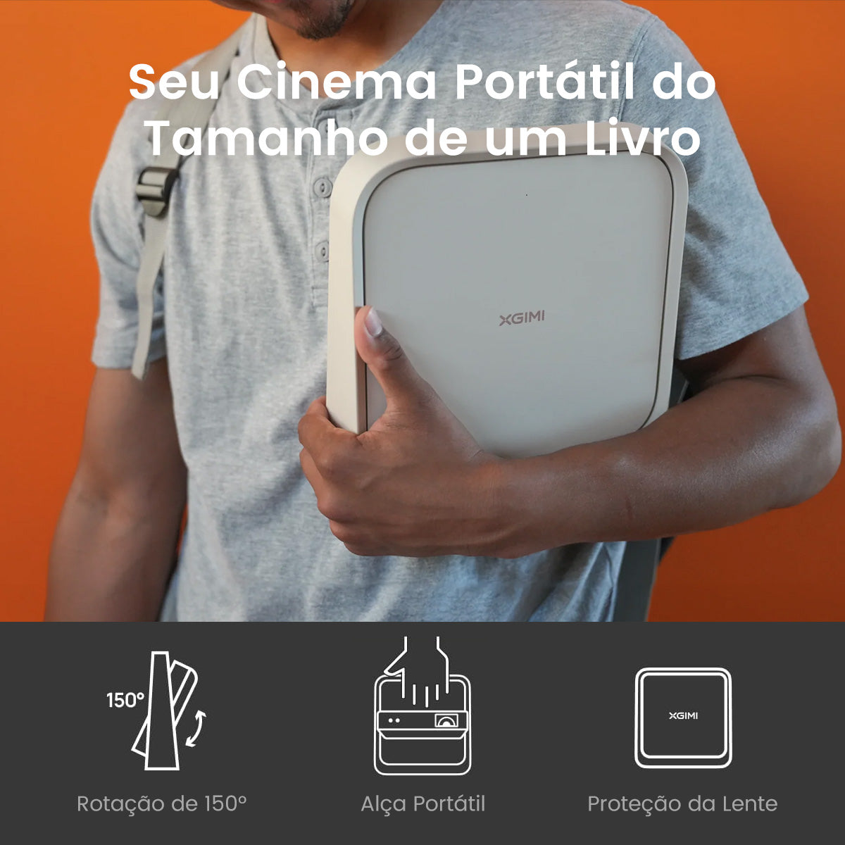 XGIMI Elfin Flip Projetor Portátil LED 1080P 400 Lúmens ISO Com Netflix Oficial