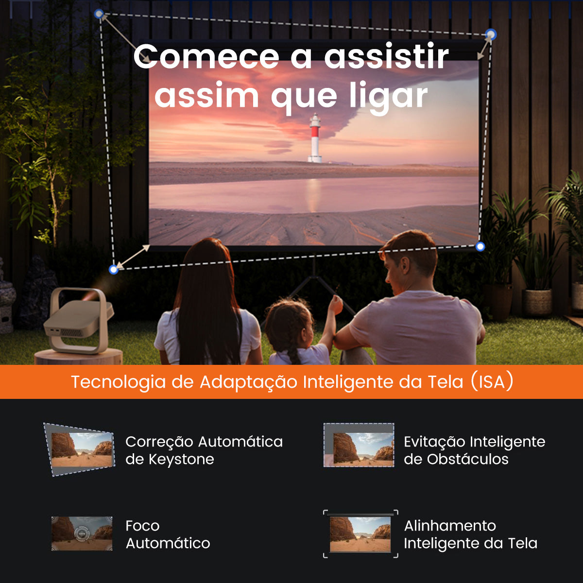 XGIMI Elfin Flip Projetor Portátil LED 1080P 400 Lúmens ISO Com Netflix Oficial