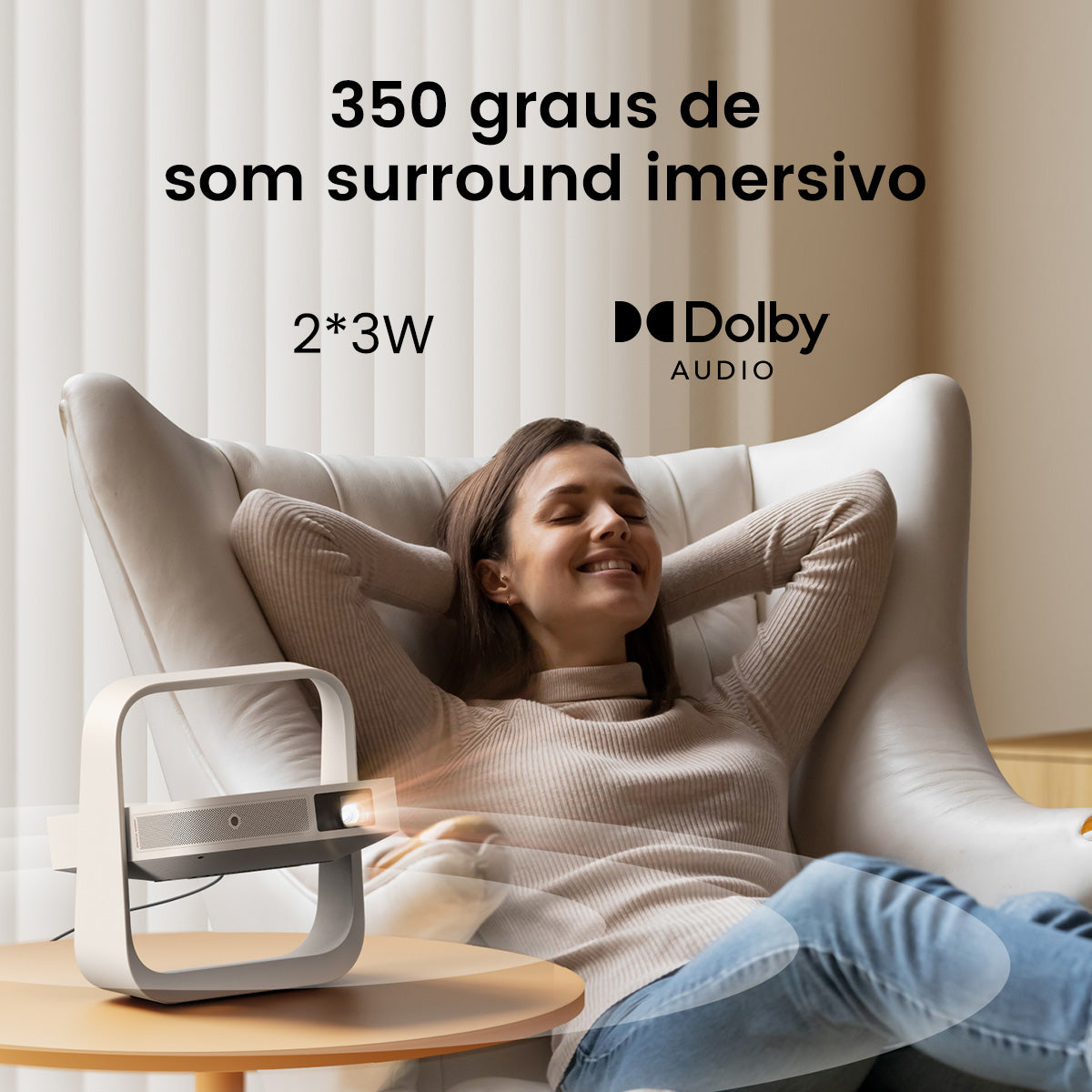 XGIMI Elfin Flip Projetor Portátil LED 1080P 400 Lúmens ISO Com Netflix Oficial