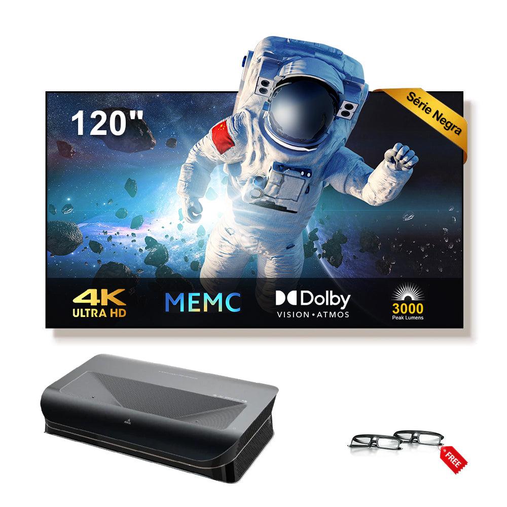 AWOL Vision LTV-3000 Pro - Projetor Triplo Laser de Ultra Curta Distância 4K 3D RGB Dolby Vision & Atmos HDR10+