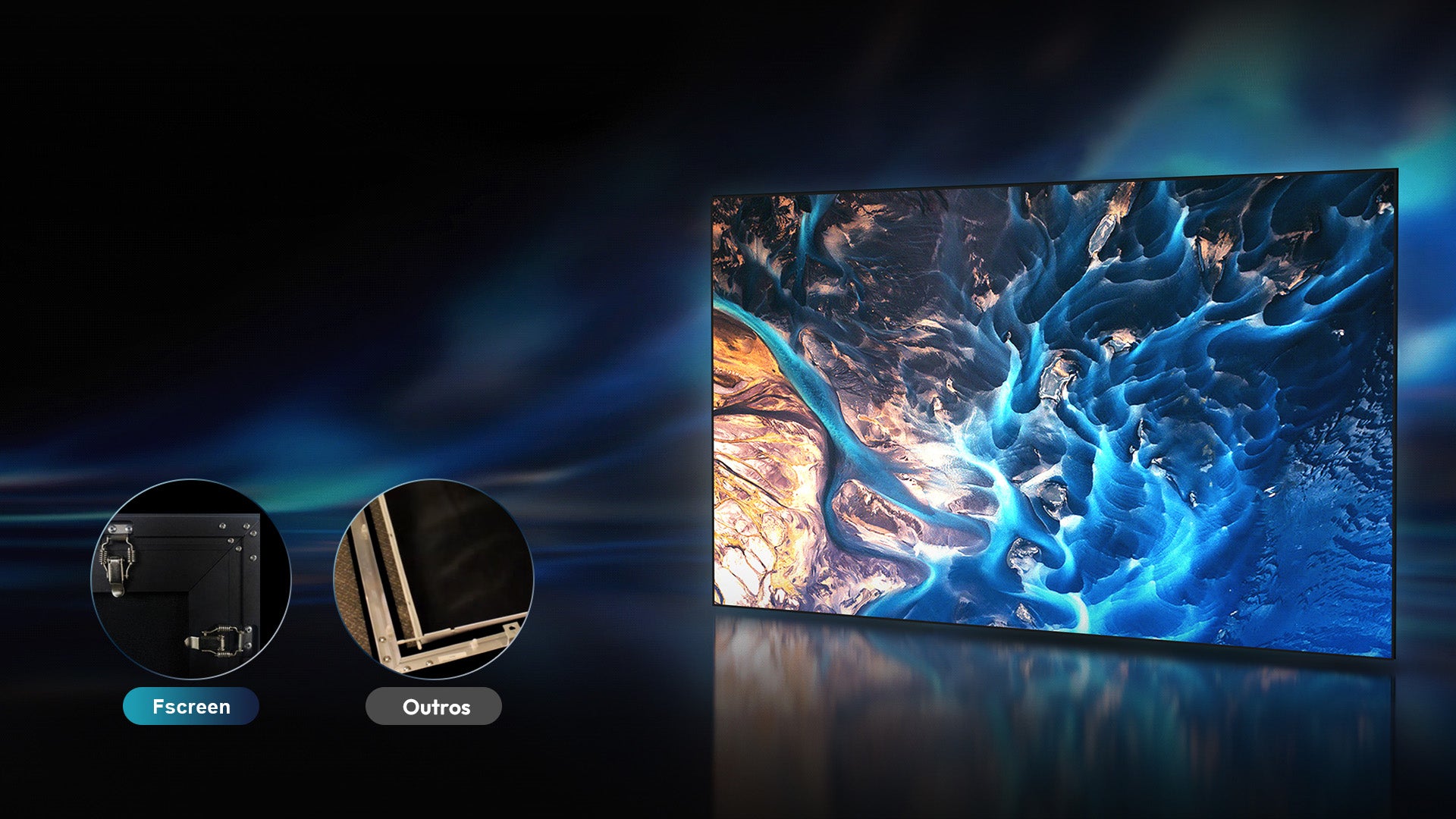 Tela Fixa Fresnel de 4ª geração com brilho, contraste e rejeição de luz ambiente aprimorados.