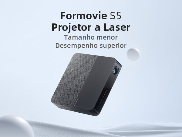 Formovie S5 - Mini Projetor a Laser ALPD 1080P com 1100 Lúmens ANSI, MEMC, HDR10, Som Denon e Android TV