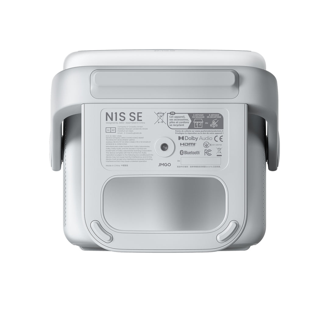 JMGO N1S SE - Mini Projetor de Longa Distância com Triplo Laser, 800 Lúmens ISO e Google TV