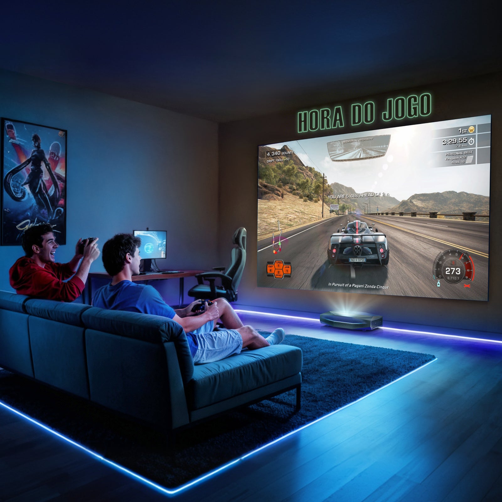 AWOL Vision Aetherion Pro - Projetor Laser RGB de Ultra Curta Distância 4K com 2600 Lúmens ISO, Dolby Vision 200" IMAX Enhanced e Google TV