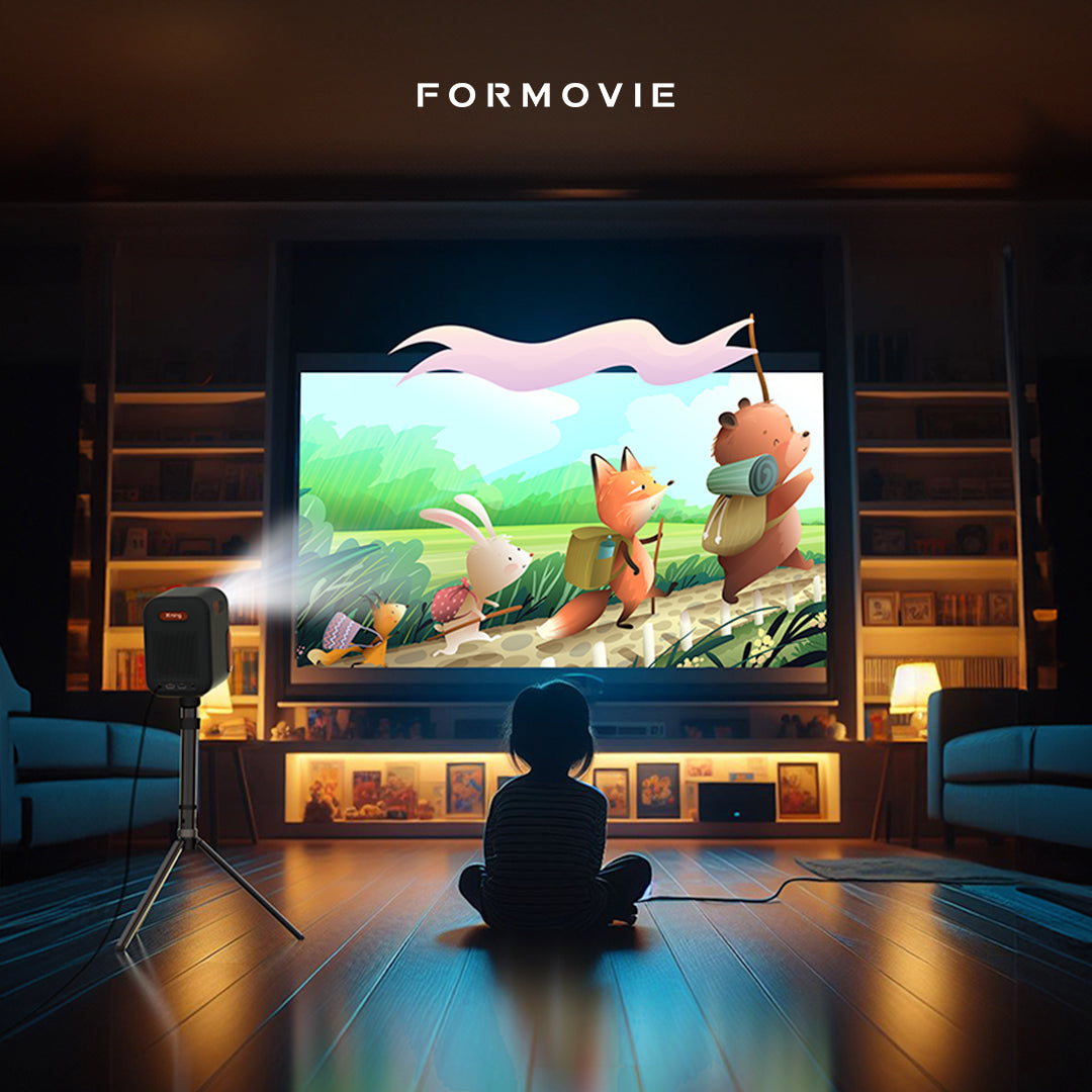 (FS) Formovie Xming Episode One - Mini Projetor Portátil LED 1080p Google TV Netflix 150 Lúmens ISO