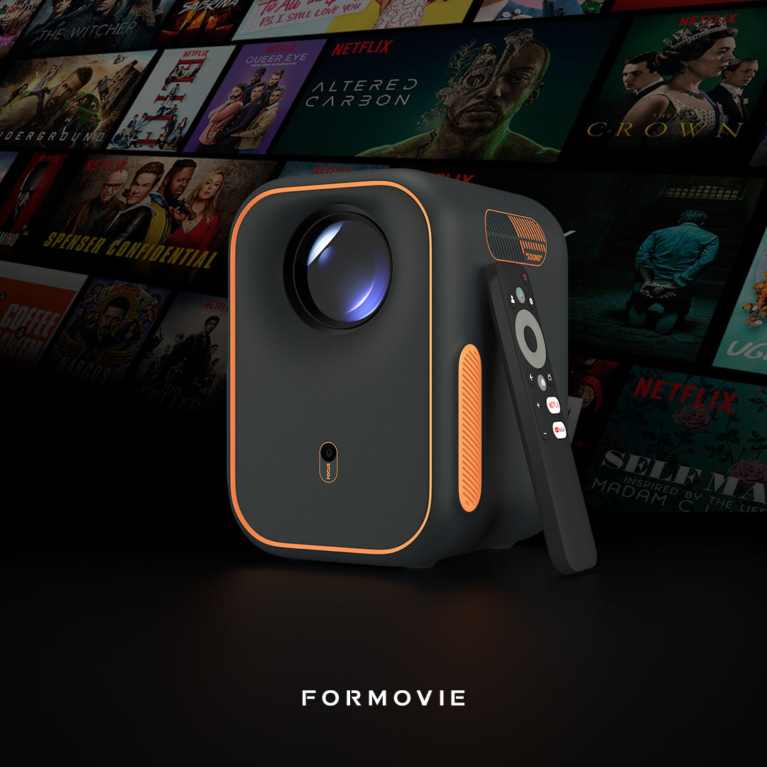 (FS) Formovie Xming Episode One - Mini Projetor Portátil LED 1080p Google TV Netflix 150 Lúmens ISO