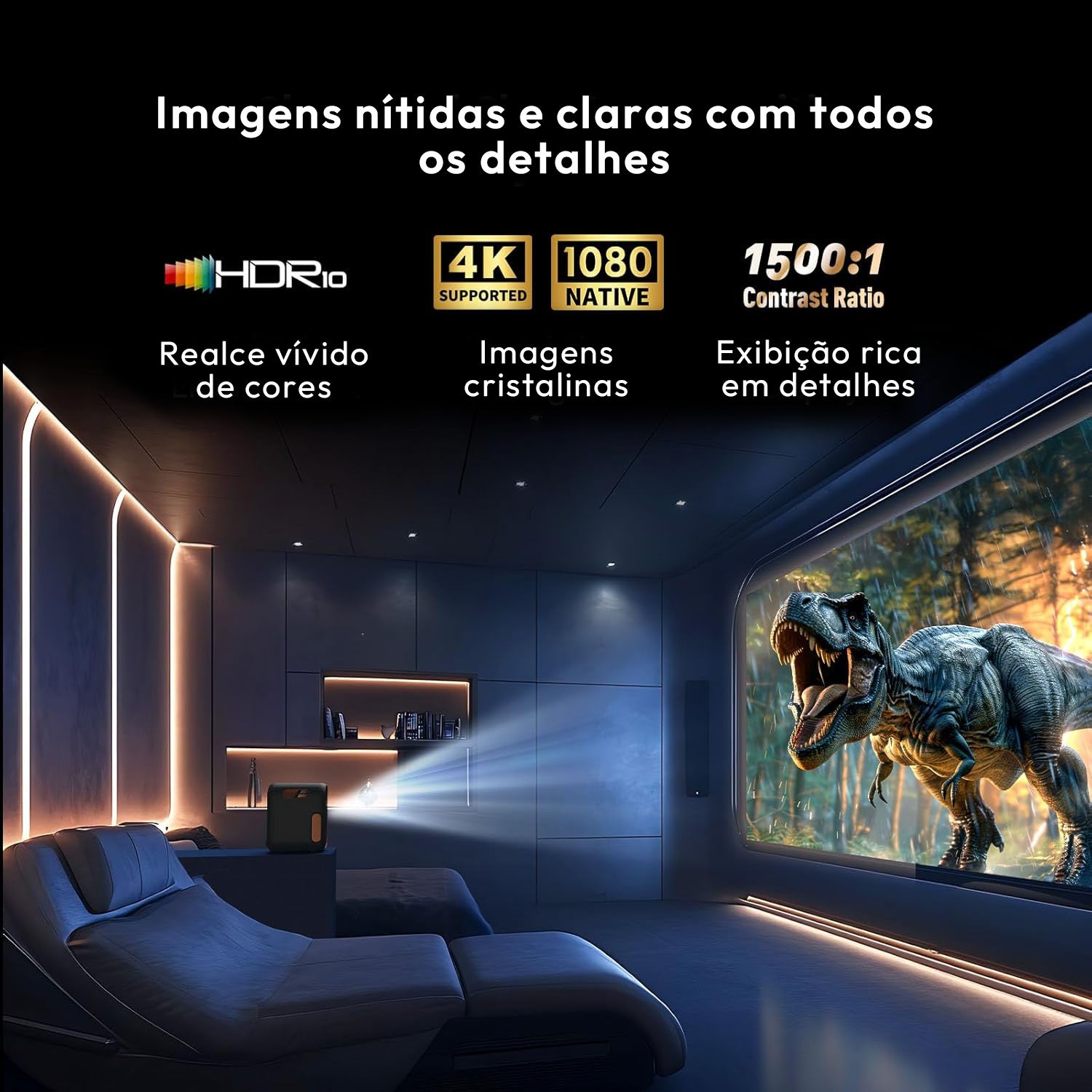 (FS) Formovie Xming Episode One - Mini Projetor Portátil LED 1080p Google TV Netflix 150 Lúmens ISO