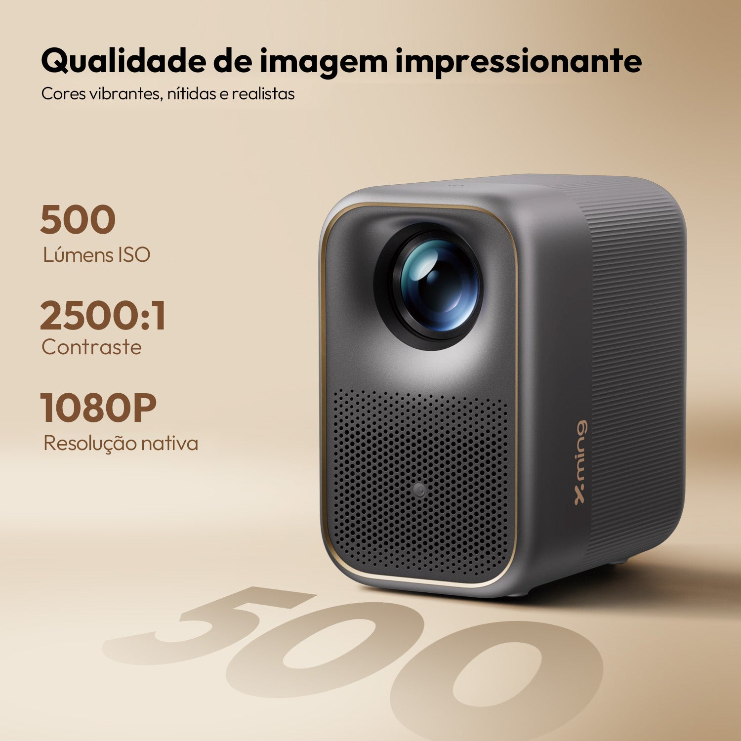 Formovie Xming Page Two - Projetor LED Google TV Full HD 1080P com 500 Lúmens ISO e Netflix Certificada