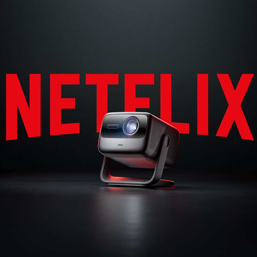 Projetor JMGO N1S Ultimate 4K a Laser para Áreas Externas com 3300 Lúmens ISO, Google TV e Netflix Integrado