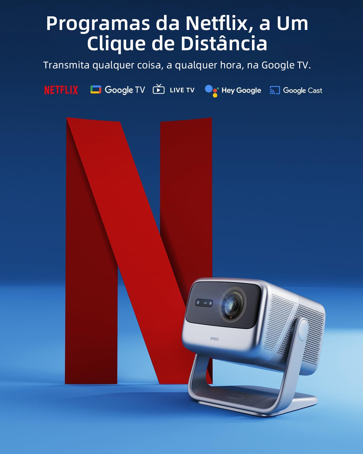 Projetor 4K JMGO N1S Infinity com Netflix e Google TV