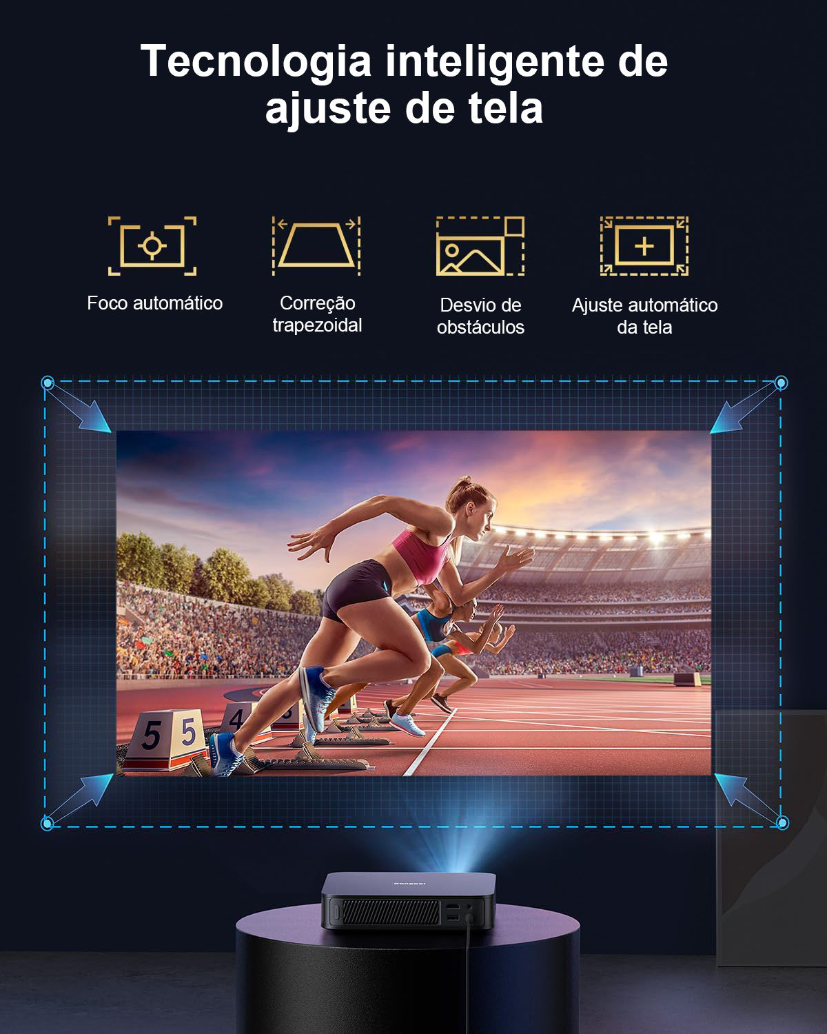 Dangbei Atom - Mini Projetor Portátil DLP a Laser ALPD 1080P com Google TV e Netflix, de 1200 Lúmens ISO, 3D e Dolby Audio