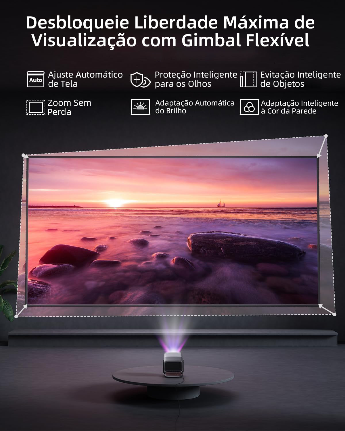 Projetor JMGO N1S Ultimate 4K a Laser para Áreas Externas com 3300 Lúmens ISO, Google TV e Netflix Integrado