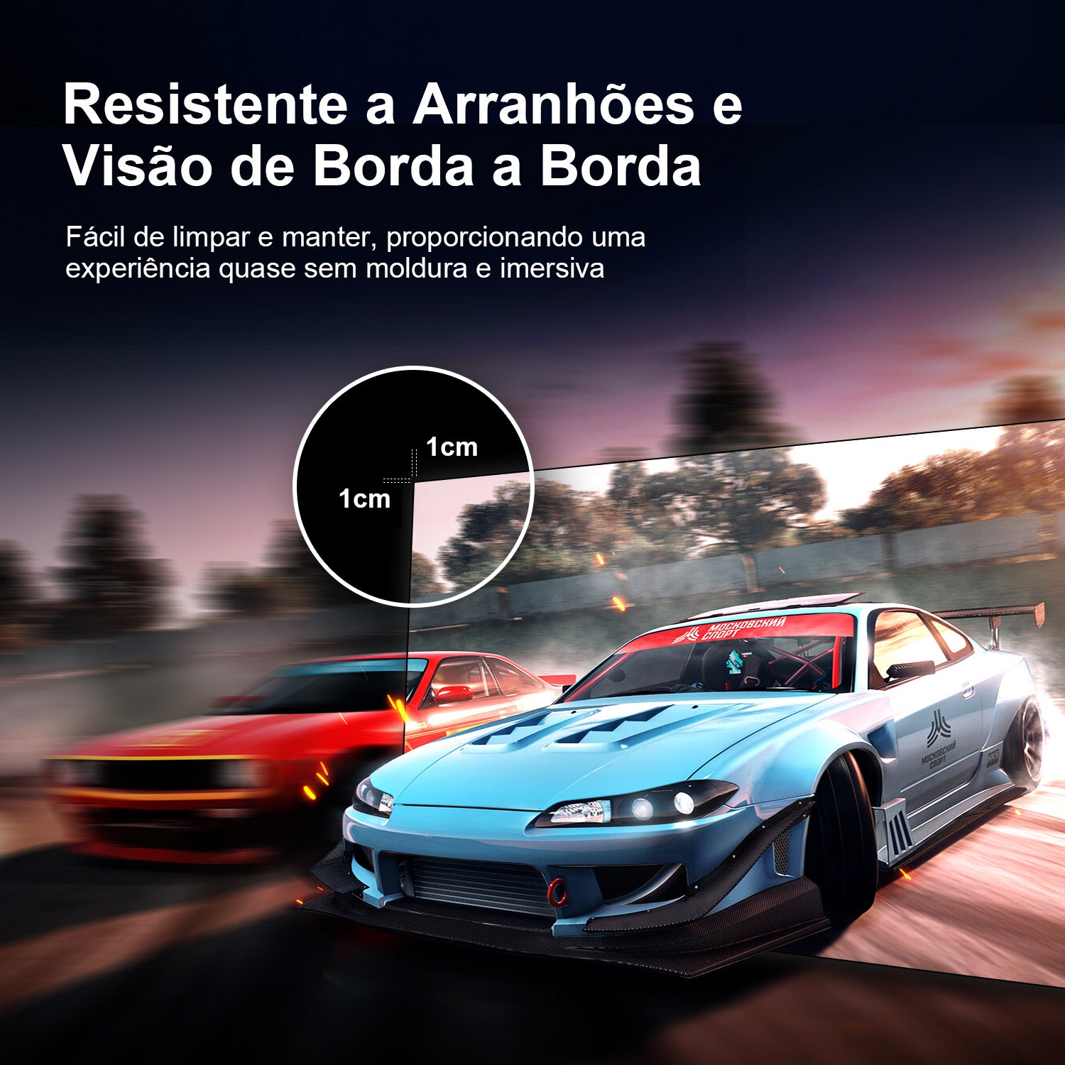 Tela para Projetor 4K ALR longa distância com design resistente a arranhões e borda fina de 1cm