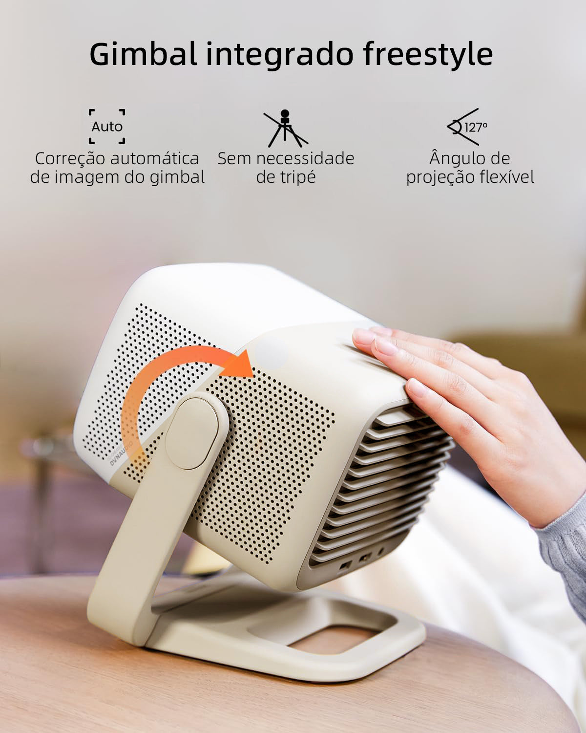 JMGO N1S Nano - Mini Projetor Portátil LED de Longa Distância Full HD 1080P com 460 Lúmens ISO e Google TV