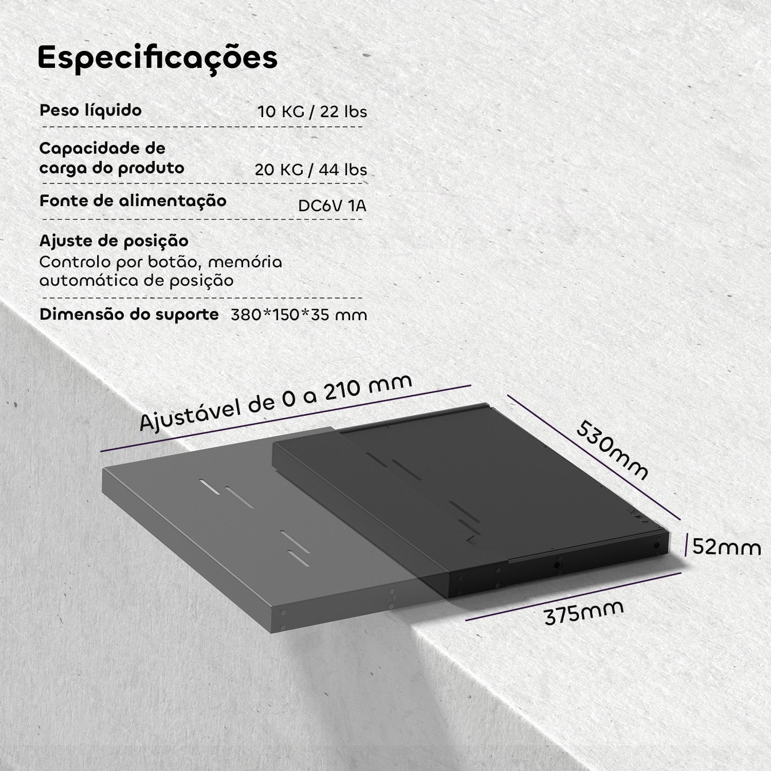 Suporte Retrátil Inteligente para Projetor de Curta Distância (UST)