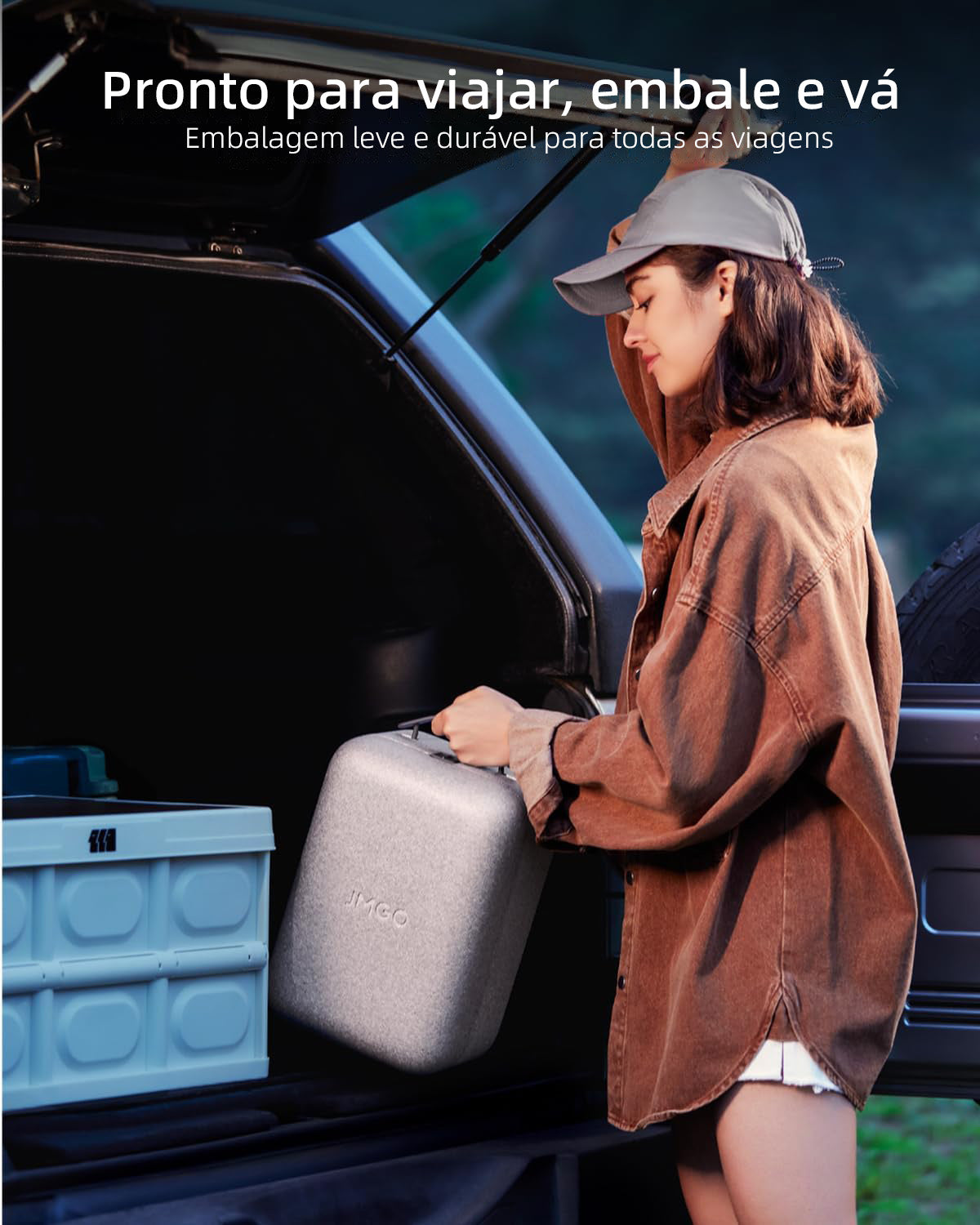 Case leve e resistente para o projetor JMGO N1S Nano, ideal para viagens