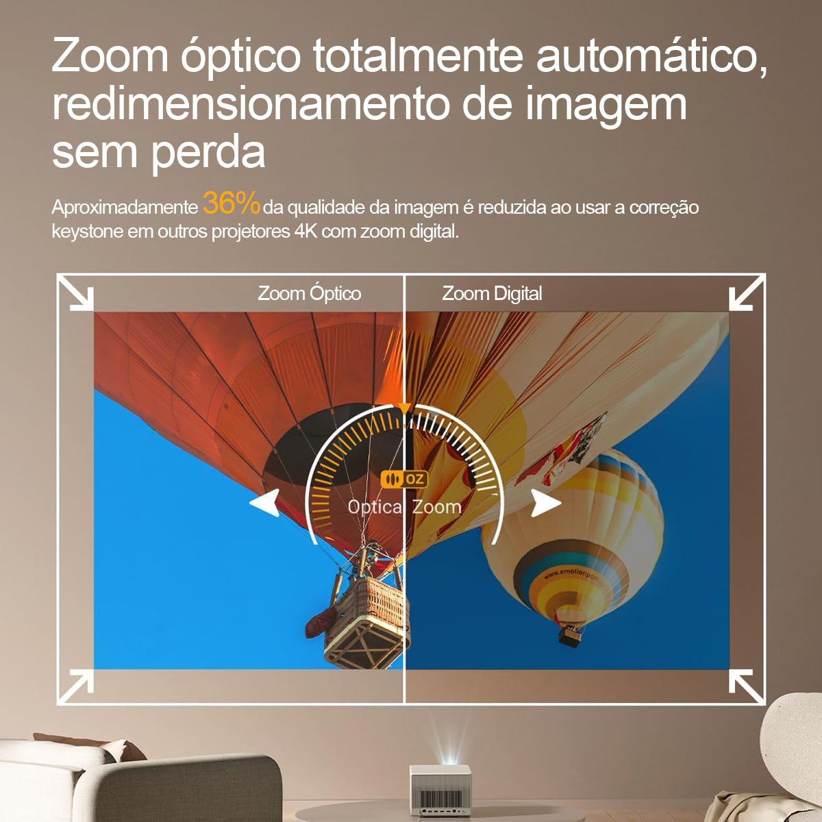 FS-XGIMI HORIZON Ultra 4K 3D Projetor LED-Laser 2300 Lúmens ISO com Tecnologia Híbrida
