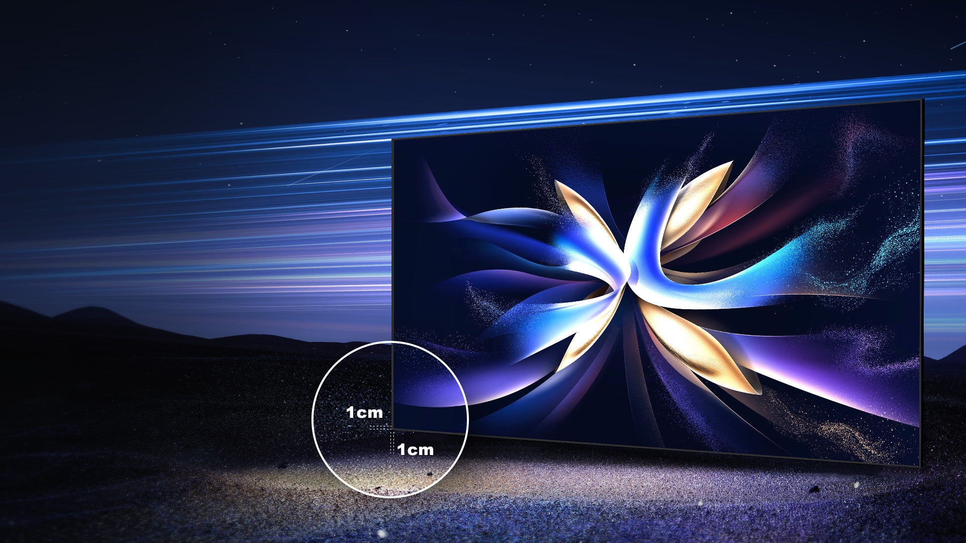 Tela ALR NothingProjector com moldura ultra-fina de 1cm para visualização mais imersiva.