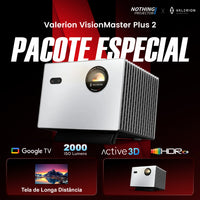 Valerion StreamMaster Plus 2 - Projetor Laser de Longa Distância DLP 4K 3D Triplo RGB 2000 Lúmens ISO