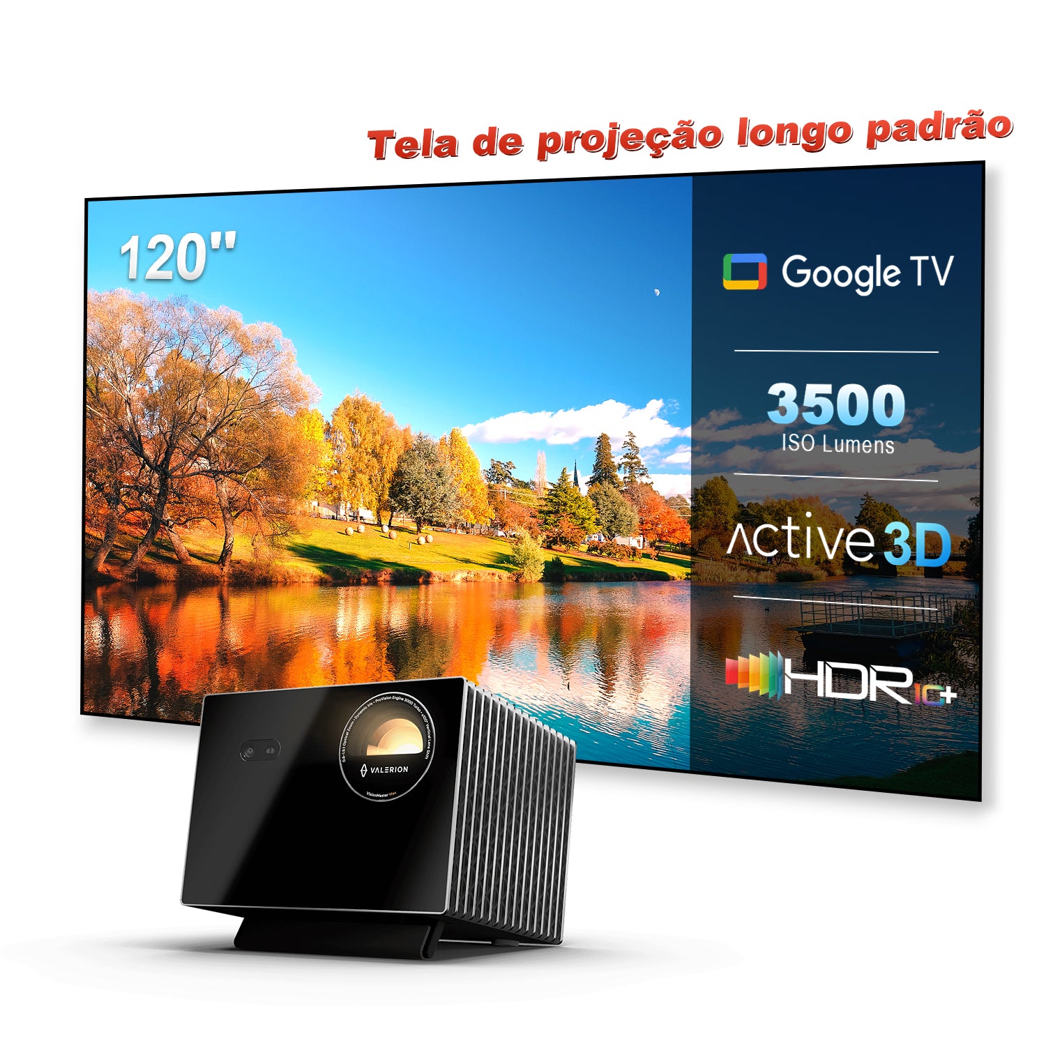 Valerion VisionMaster Max Projetor 4K Laser RGB Triplo 3500 Lúmens ISO