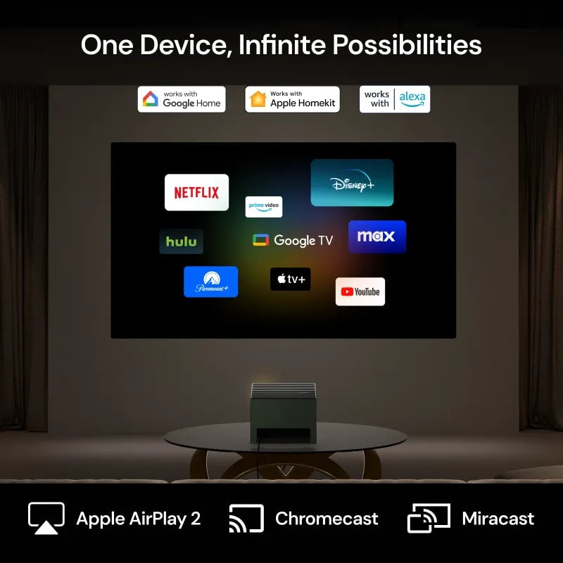 Valerion VisionMaster Pro 2 Projetor 4K RGB com Laser Triplo 3000 Lúmens ISO