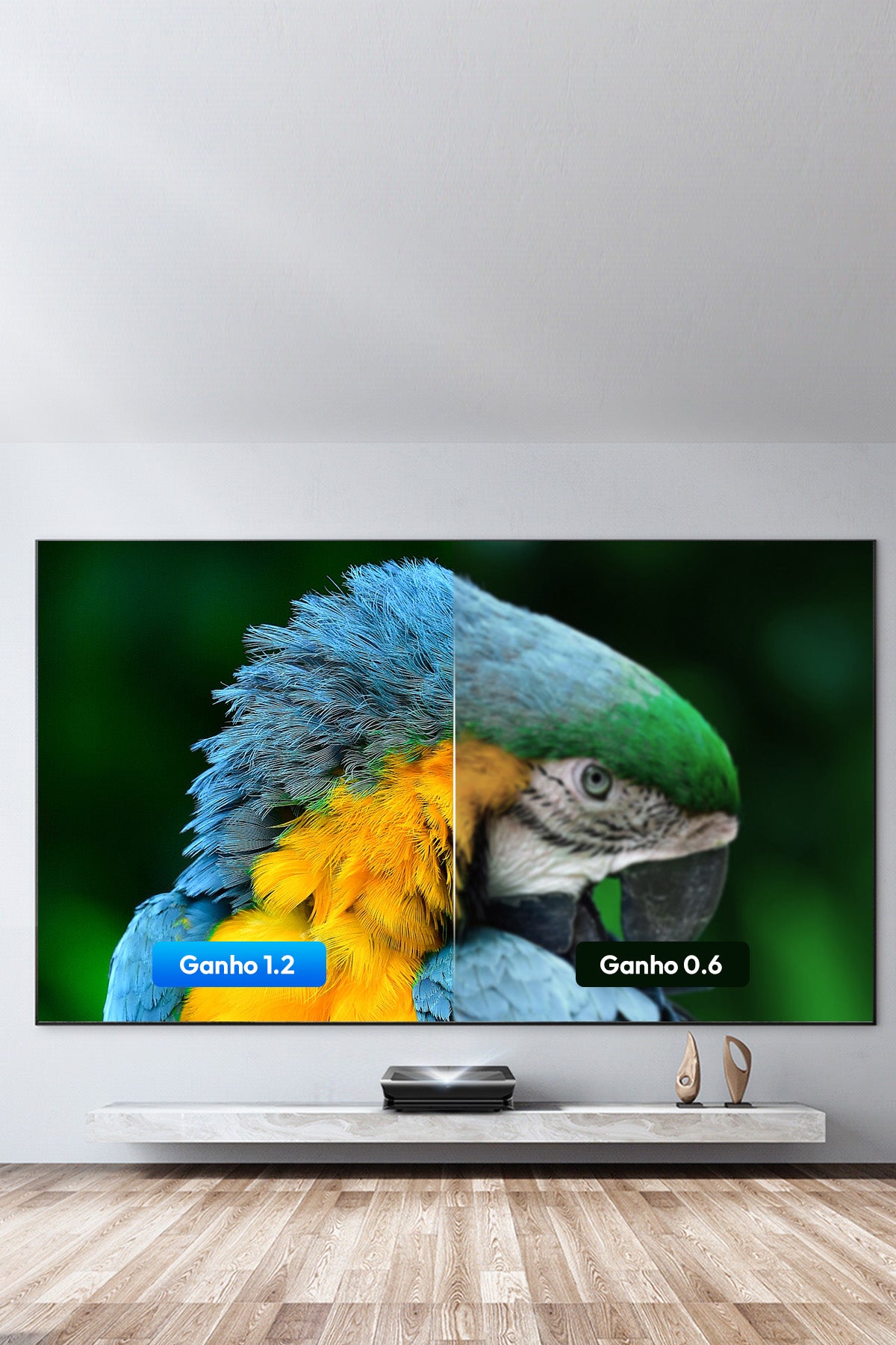 Tela Fresnel ALR com ganho de 1.2 entregando 50% mais contraste e cores mais vibrantes que modelos de ganho 0.6.