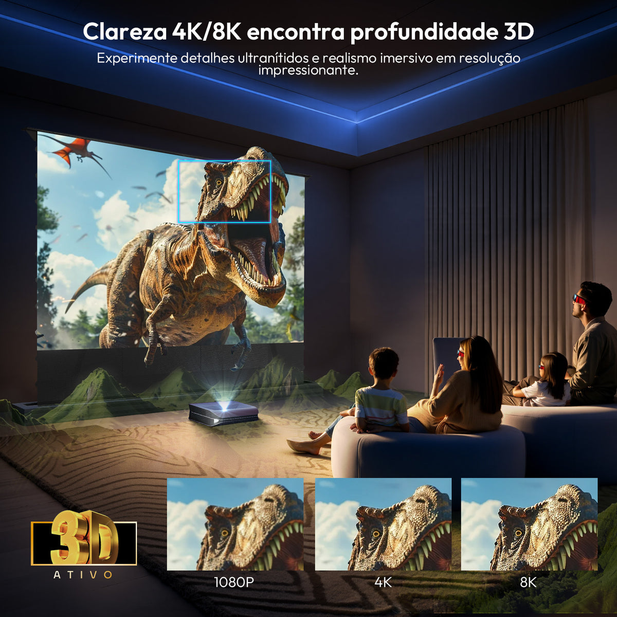Clareza 4K e 8K com profundidade 3D na tela ALR PET Crystal