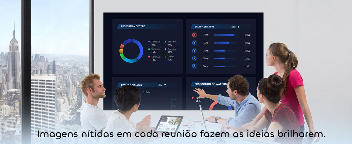 Tela ALR para reuniões e apresentações com imagens nítidas