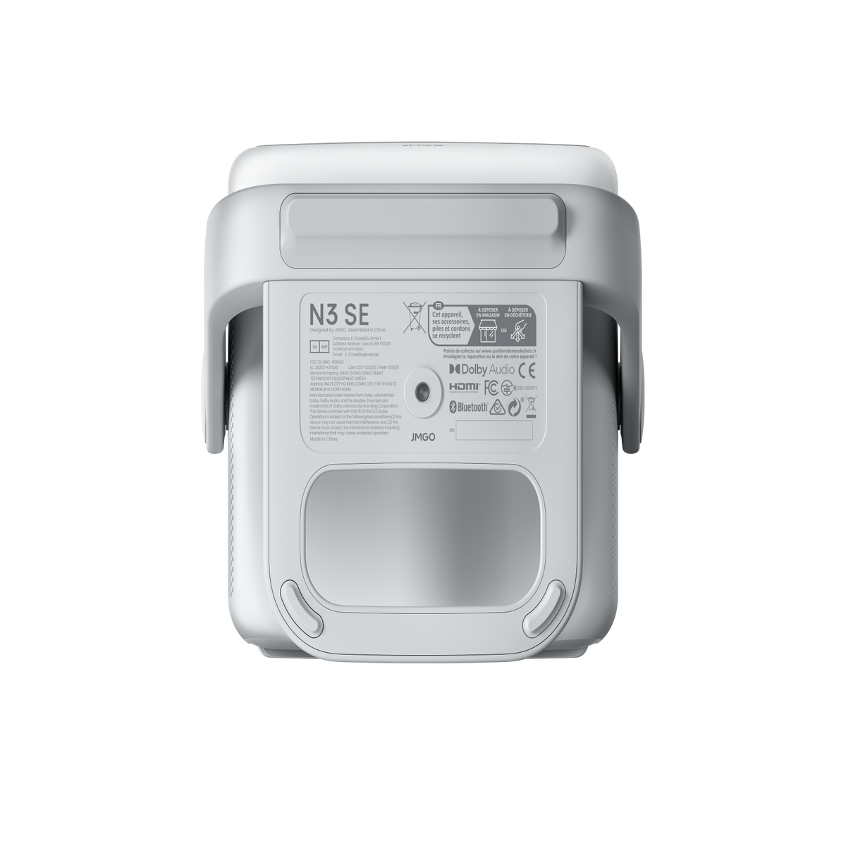 JMGO N3 SE - Projetor Gimbal Portátil 1080P com Laser Triplo, 1700 Lúmens ISO, Google TV com Netflix Nativo, Dolby Audio e Design Compacto