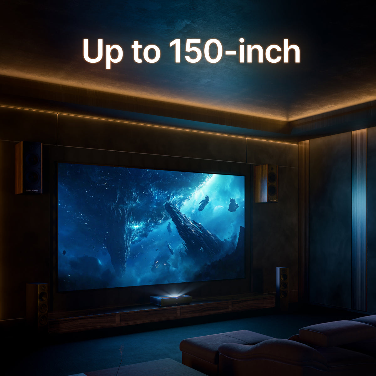 Formovie Theater Premium Laser 4K TV Projetor de ultracurta distância + BlackSeries 100”