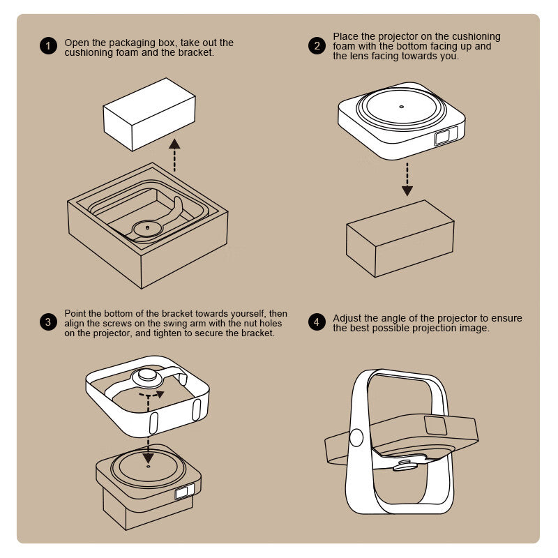 Suporte Multi-Ângulo NothingProjector Picture Frame Head para Projetor