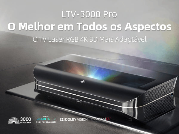 AWOL Vision LTV-3000 Pro - Projetor Triplo Laser de Ultra Curta Distância 4K 3D RGB Dolby Vision & Atmos HDR10+