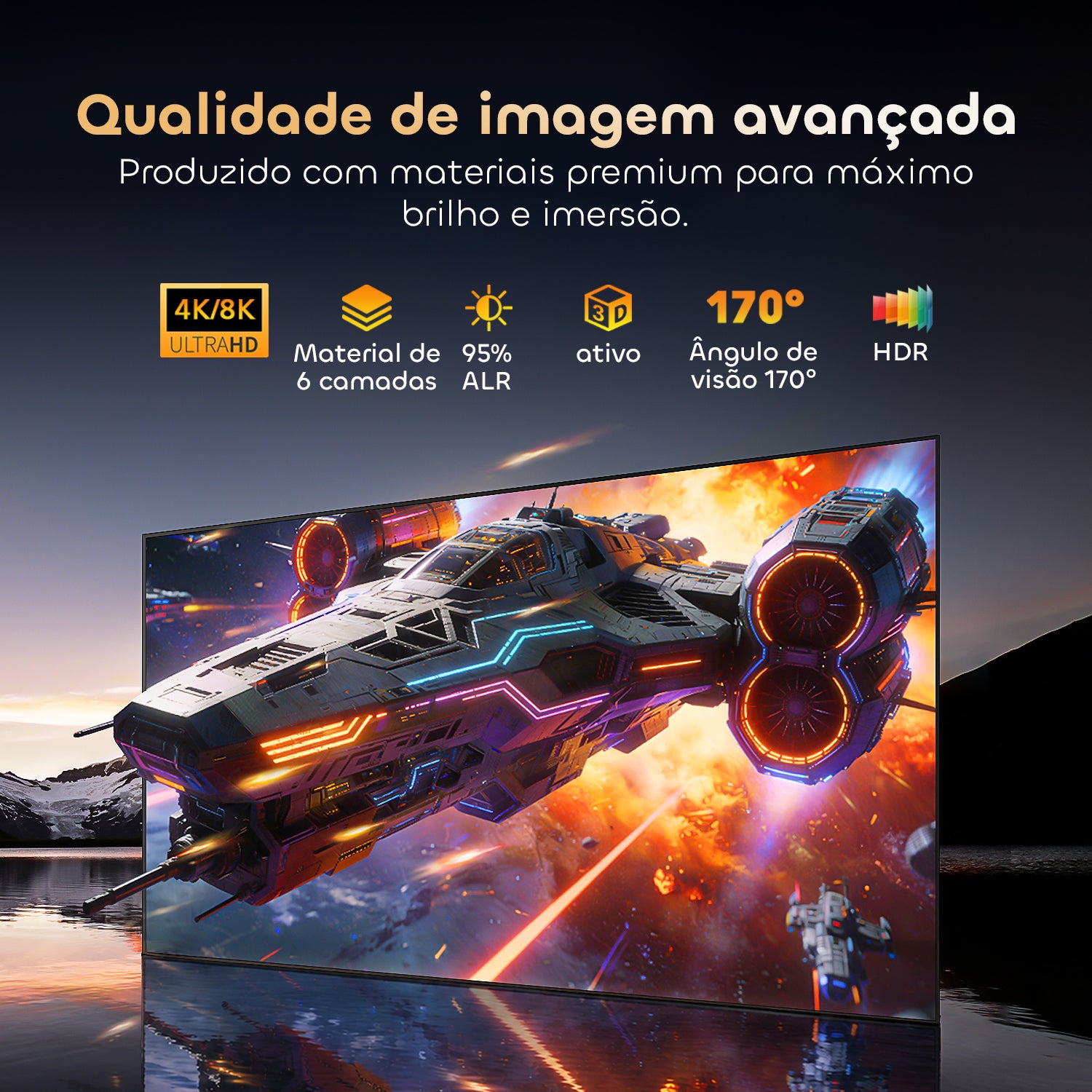 Tela para Projetor NothingProjector 4K ALR para Longa Distância, 100" e 120"