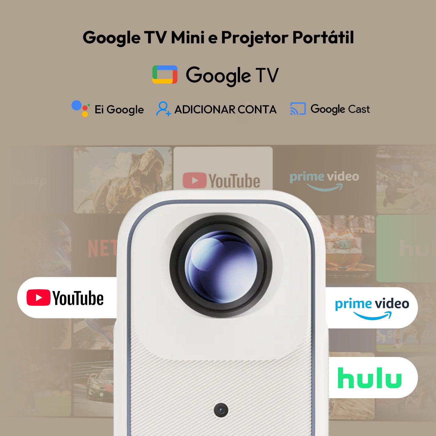 Formovie Xming Episode Two - Projetor Google TV Full HD 1080P com 300 Lúmens ISO e Netflix Licenciada