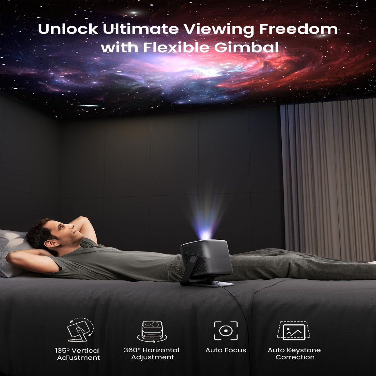 Projetor JMGO N1S Ultimate 4K a Laser para Áreas Externas com 3300 Lúmens ISO, Google TV e Netflix Integrado