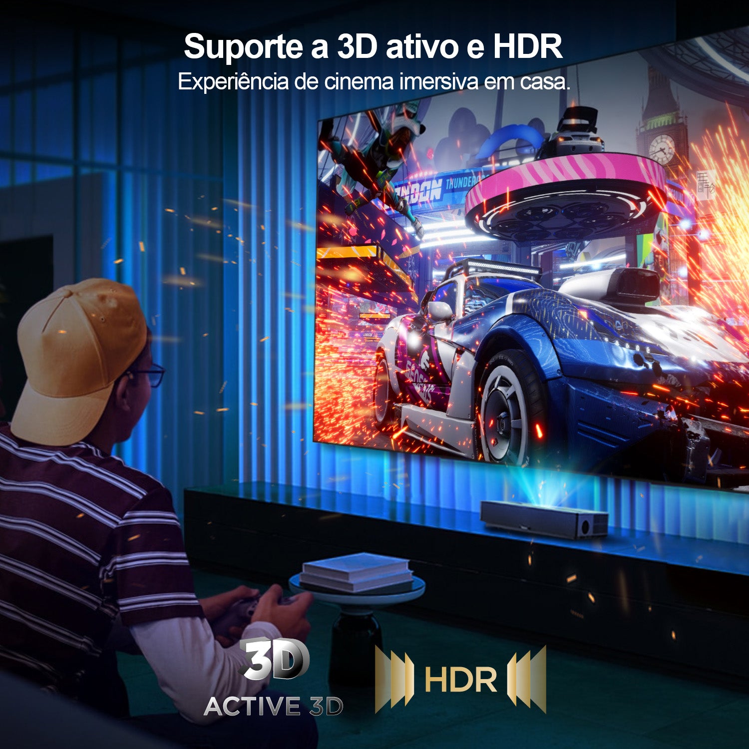 Tela de Projeção Black Series NothingProjector 4K ALR CLR para Projetor de Ultra Curta Distância, 100" e 120"