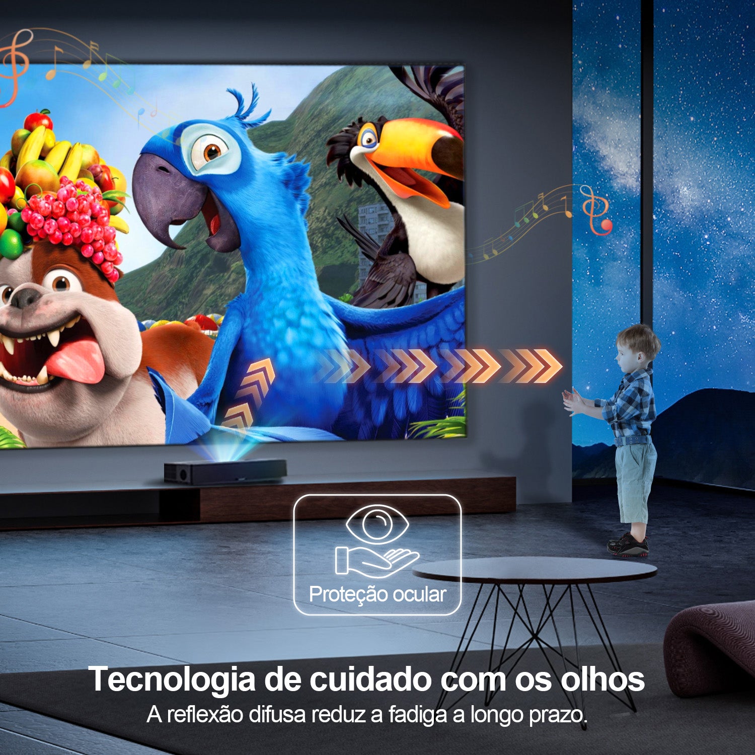 Tela de Projeção Black Series NothingProjector 4K ALR CLR para Projetor de Ultra Curta Distância, 100" e 120"