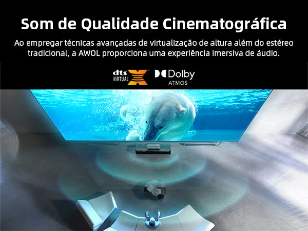 AWOL Vision LTV-3000 Pro - Projetor Triplo Laser de Ultra Curta Distância 4K 3D RGB Dolby Vision & Atmos HDR10+