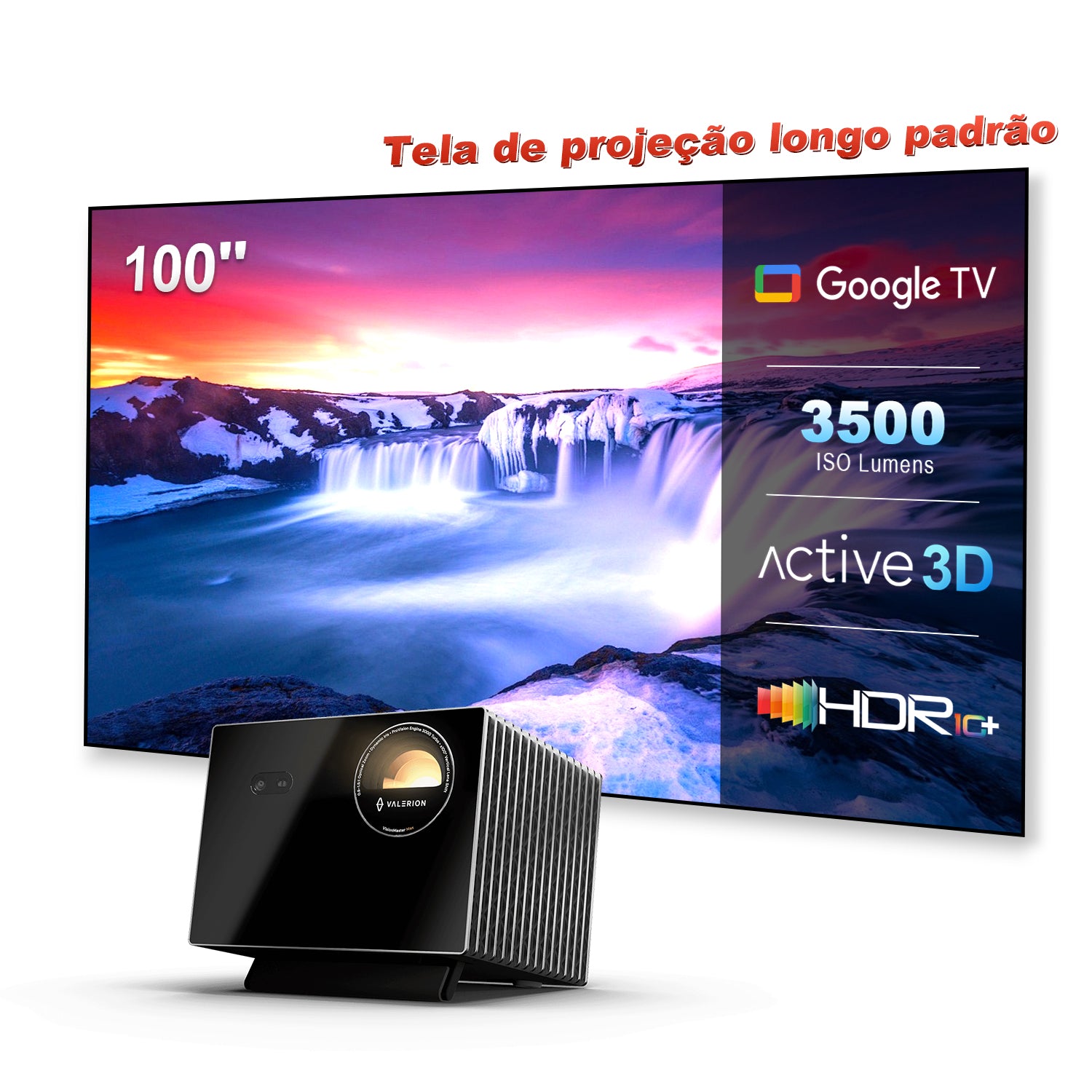 Valerion VisionMaster Max Projetor 4K Laser RGB Triplo 3500 Lúmens ISO