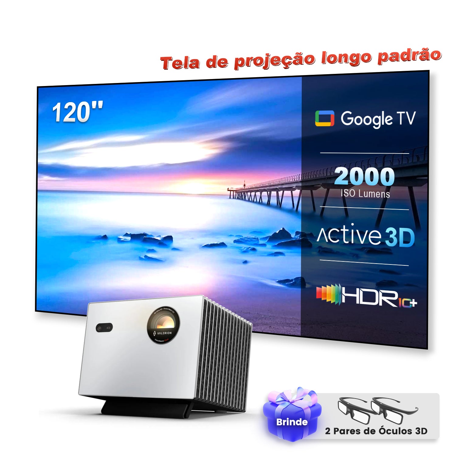 Valerion StreamMaster Plus 2 - Projetor Laser de Longa Distância DLP 4