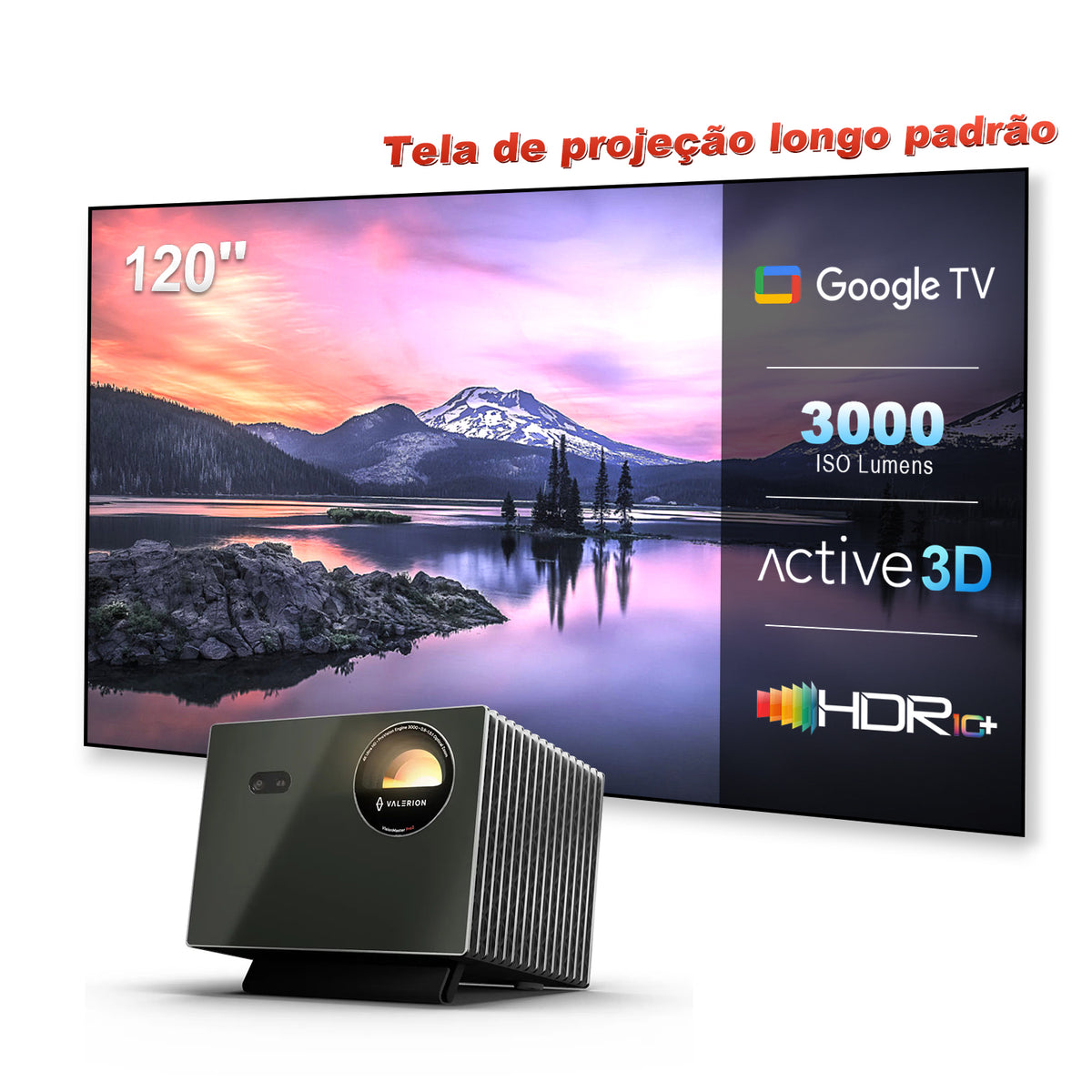 Valerion VisionMaster Pro 2 - Projetor de Longa Distância 4K Laser 3D