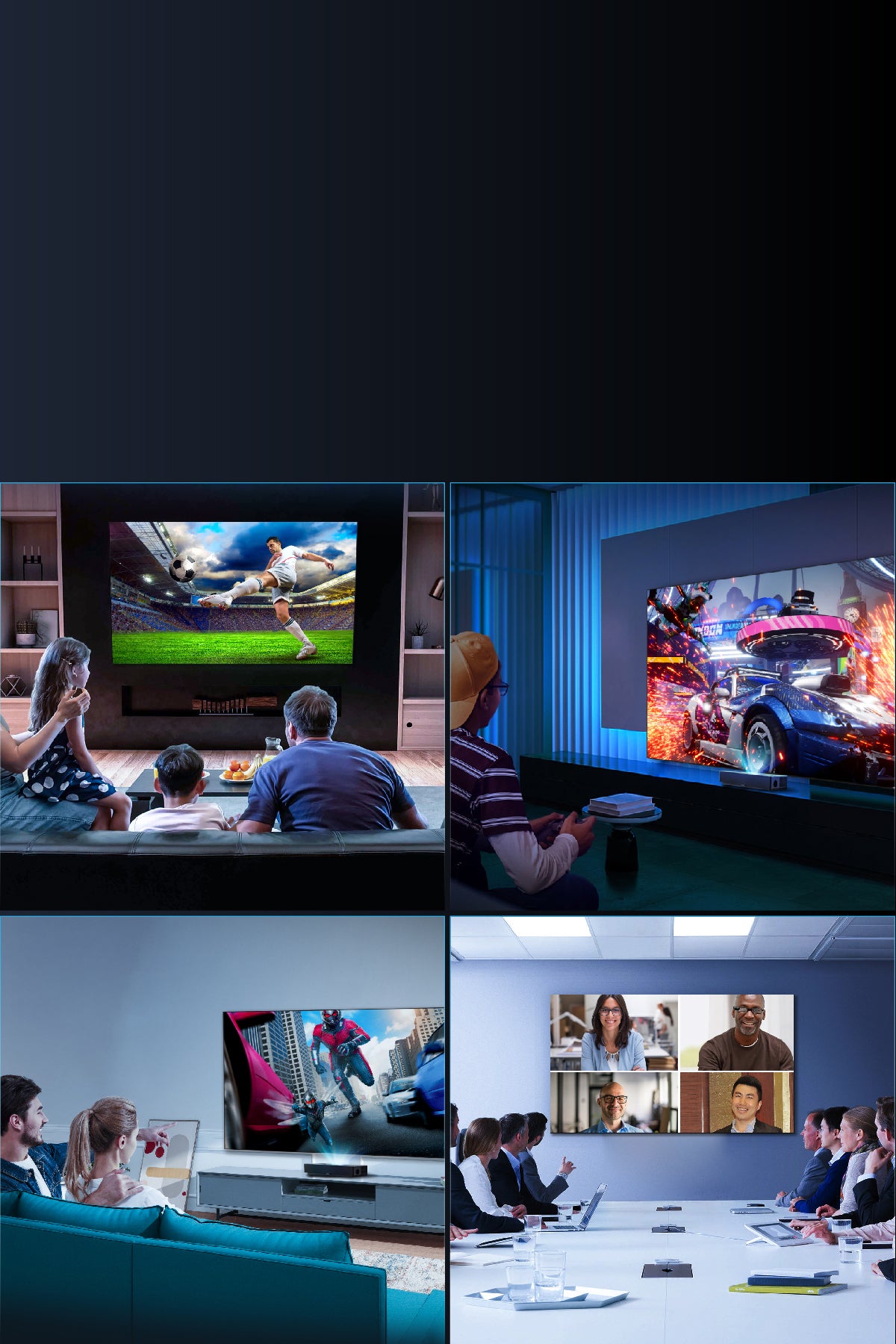 Black Series ALR screen ideal for bright rooms and multiple uses.