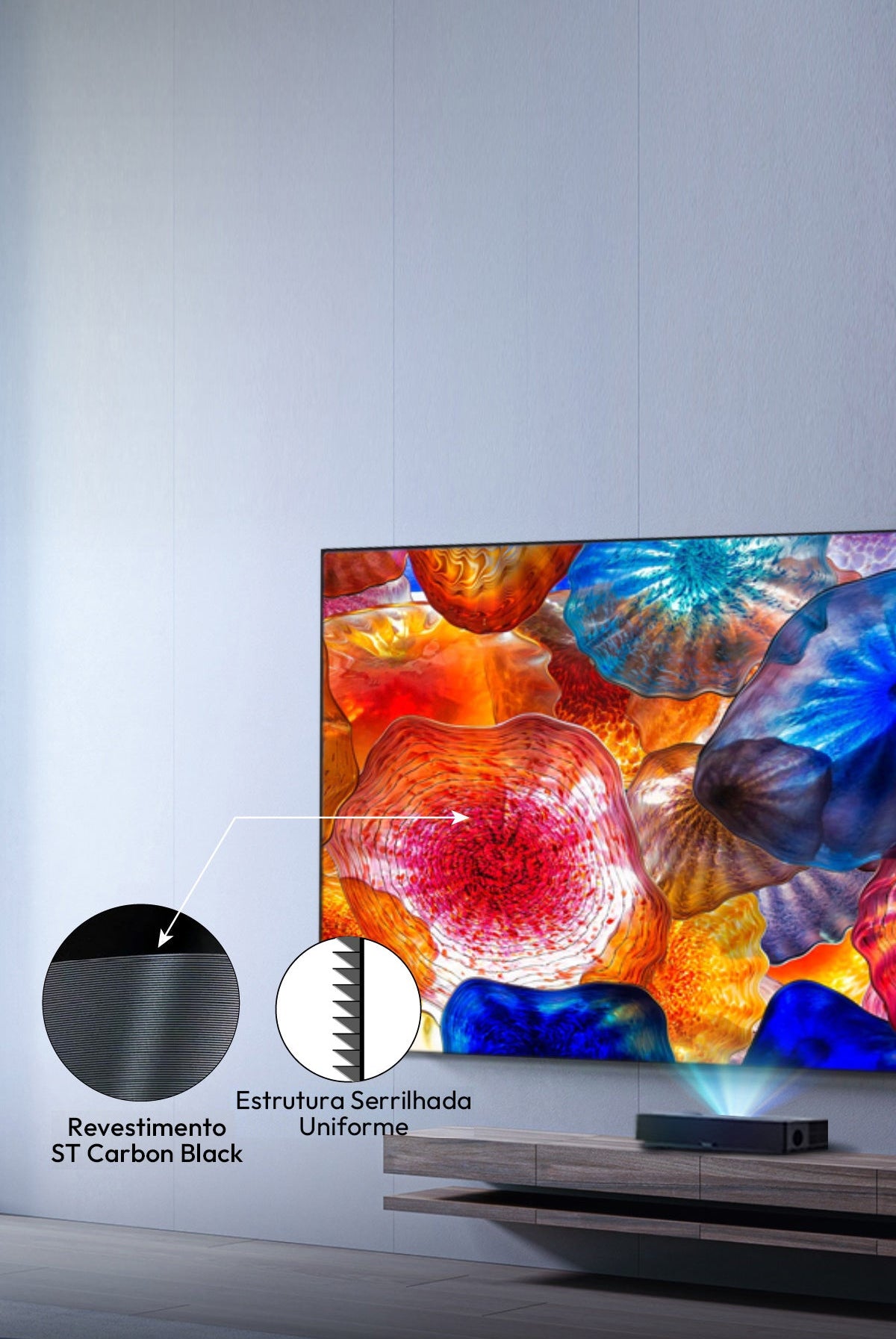 Tela Black Series com ST Carbon Black e estrutura serrilhada.