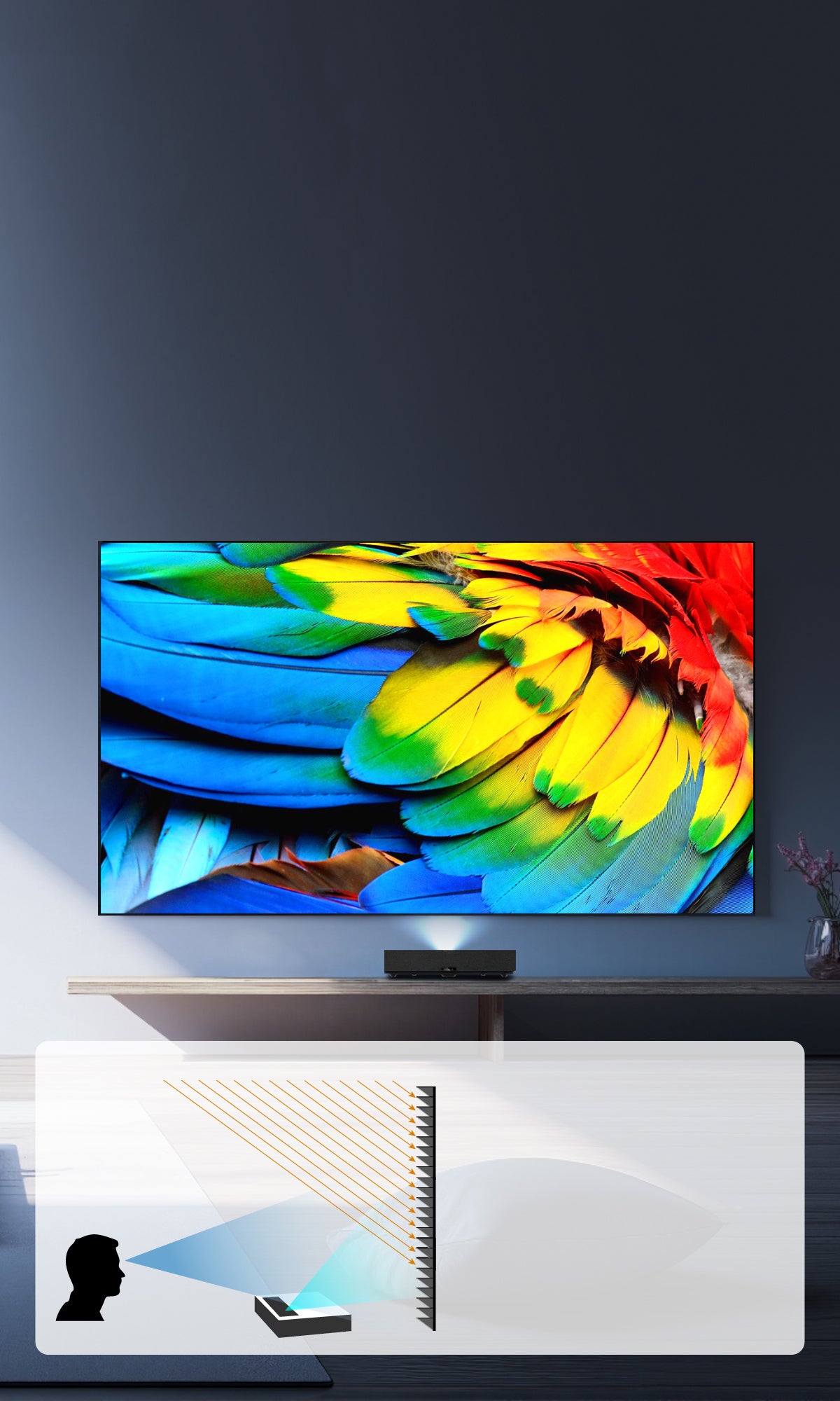 Tela Black Series ALR com estrutura para rejeição de luz ambiente.