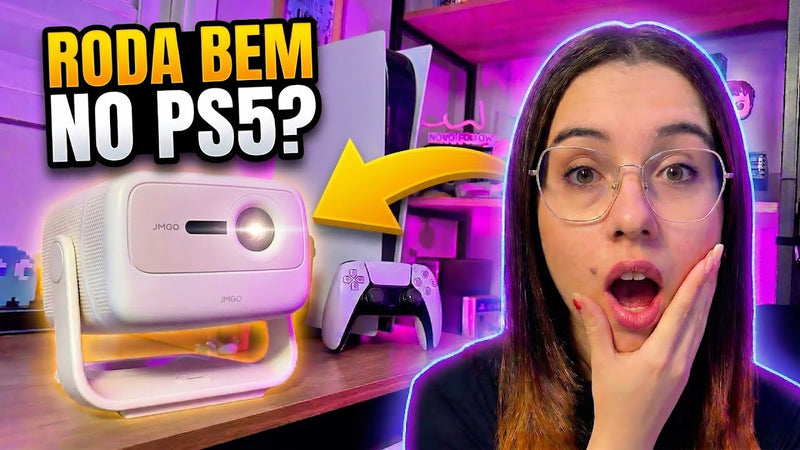 Testei meu PS2 e PS5 nesse PROJETOR! - Unboxing e Review JMGO N1S NANO